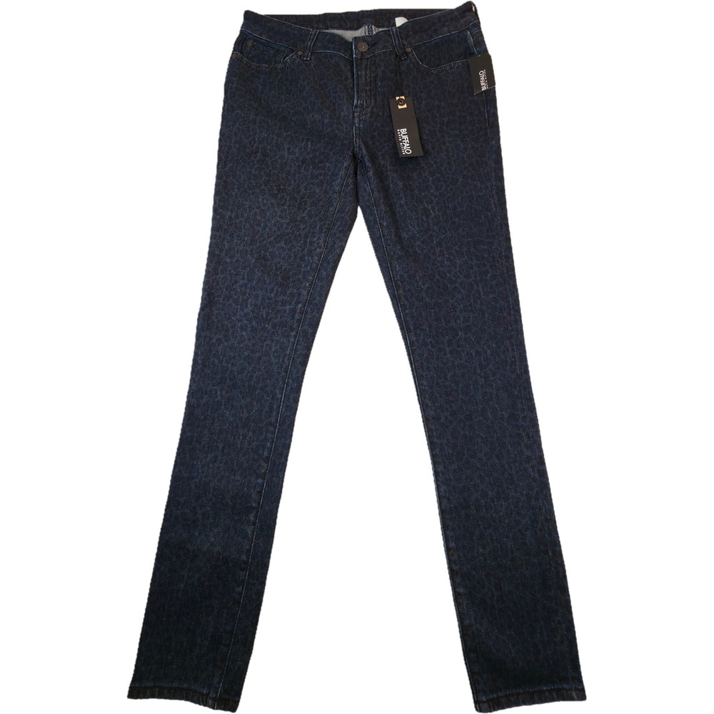 Buffalo David Bitton Jazz Skinny Jeans Womens 30 Blue Enzyme Stone Animal Print